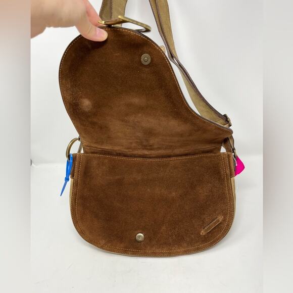 Vintage Christian Dior Pony Hair and Suede Saddle Bag Crossbody John Galliano - Picture 3 of 14